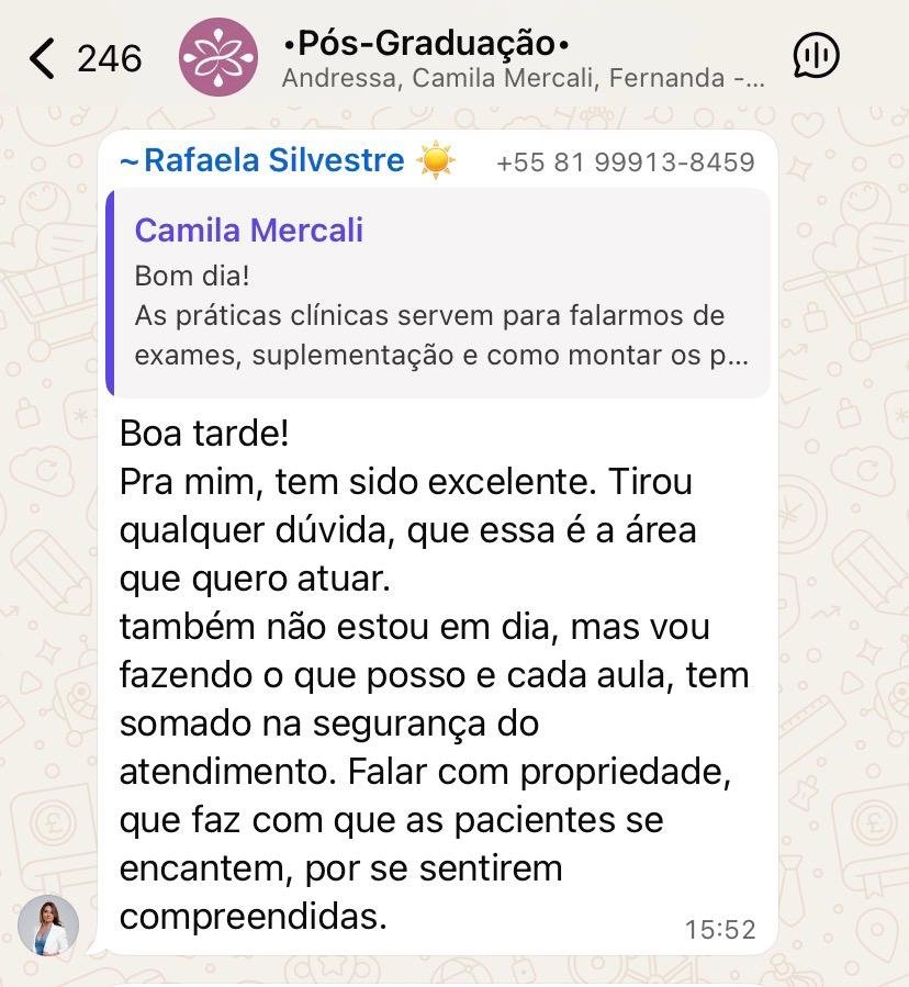 Relato de aluna sobre a Pós em Modulação Hormonal Feminina
