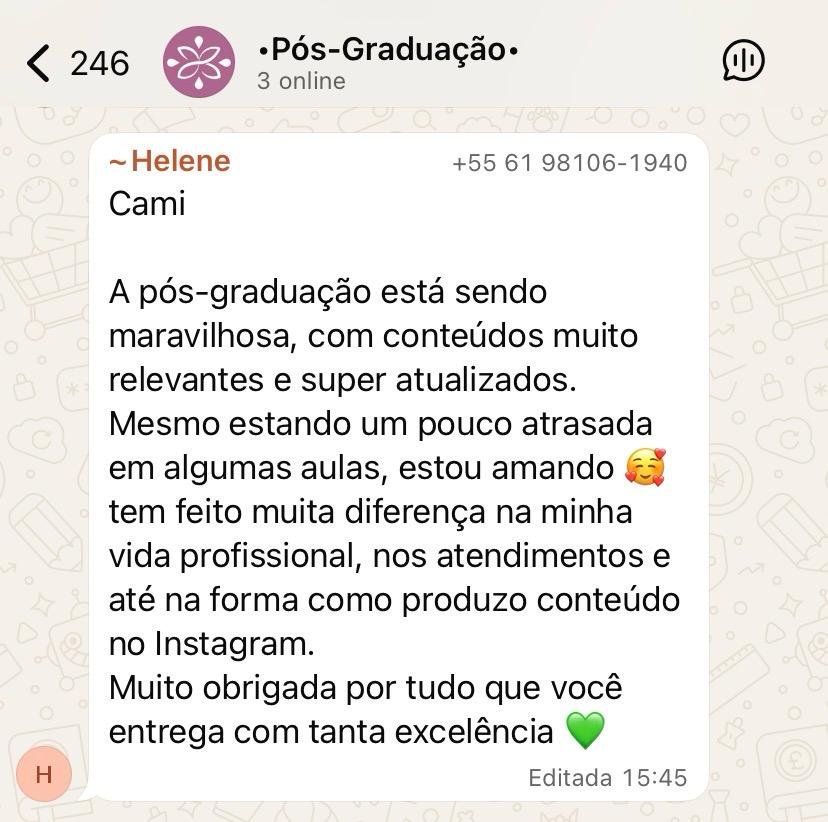 Relato de aluna sobre a Pós em Modulação Hormonal Feminina