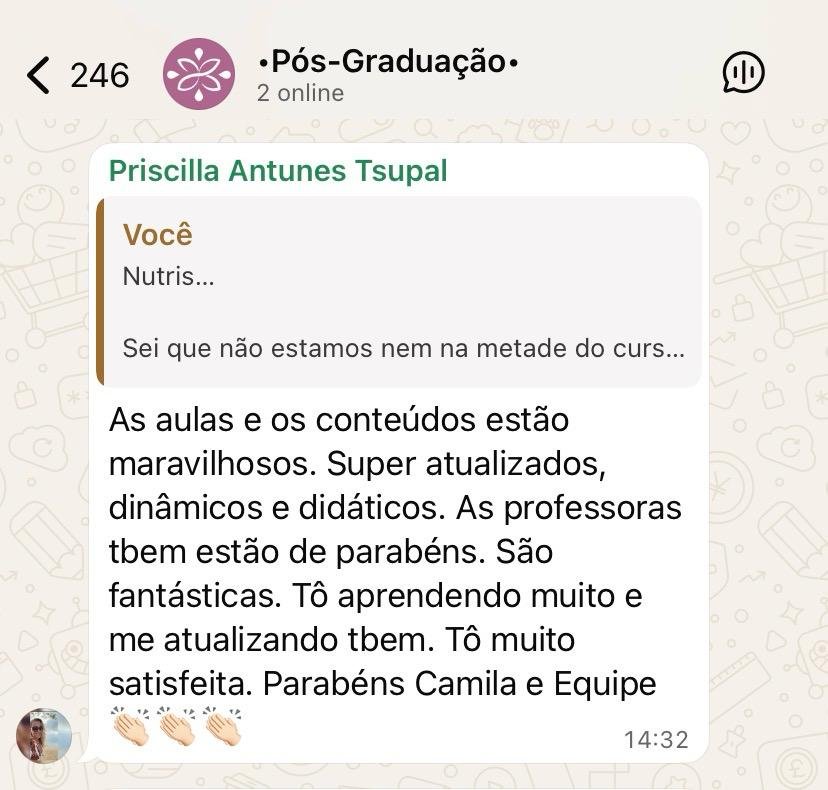Relato de aluna sobre a Pós em Modulação Hormonal Feminina